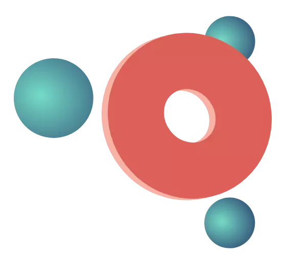 red disc with blue circles