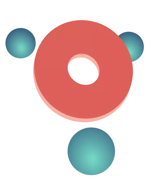 red disc with blue circles