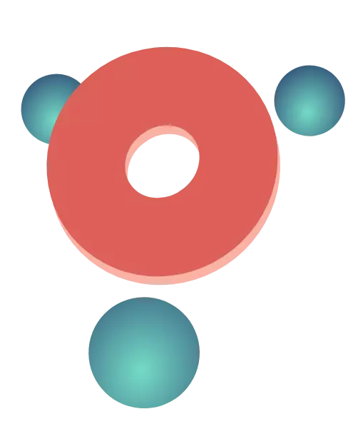 red disc with blue circles